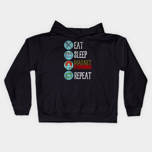 Eat Sleep Magnet Fishing Repeat Kids Hoodie